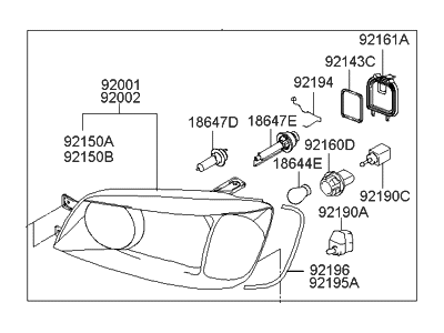 Hyundai 92102-39710 Headlamp Assembly, Right