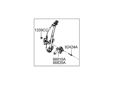 Hyundai 82402-1E200 Front Passenger Side Door Window Regulator