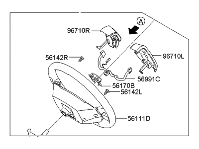 Hyundai 56110-3M000-BR Steering Wheel Assembly