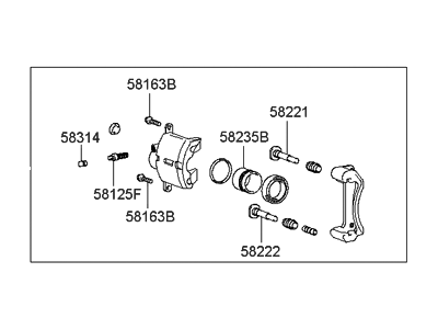 Hyundai 58311-38A10 Caliper Kit-Rear Brake, RH