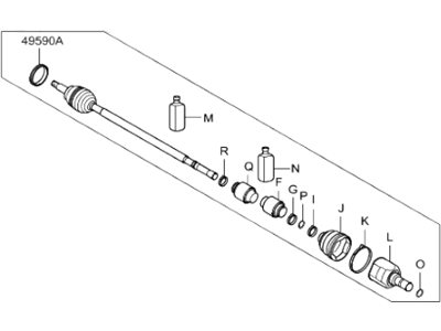Hyundai 49501-3Q080 Shaft Assembly-Drive, RH