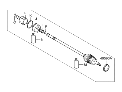 Hyundai 49500-3Q030 Shaft Assembly-Drive, LH
