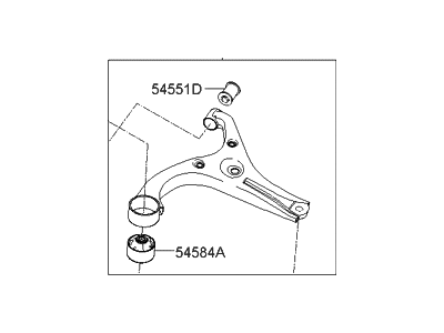 Hyundai 54500-1E000 Arm Complete-Front Lower, LH