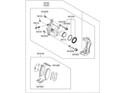 Hyundai 58130-1G000 Brake Assembly-Front, RH