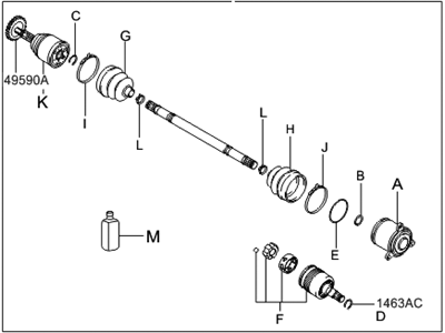 Hyundai 49600-26000 Shaft Assembly-Drive Rear