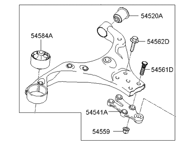 Hyundai 54500-2E100 Arm Complete-Front Lower, LH