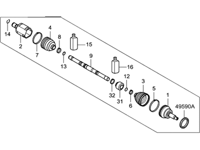 Hyundai 49500-3V510 Shaft Assembly-Drive, LH