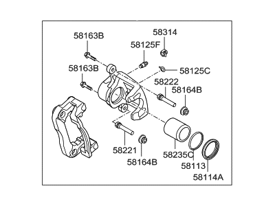 Hyundai 58310-3NA00 Caliper Kit-Rear Brake, LH