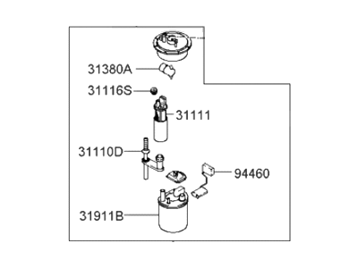 Hyundai 31110-2C631 Fuel Pump & Sender Module Assembly