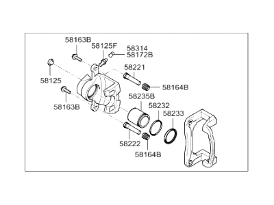 Hyundai 58311-3KAA0 Caliper Kit-Rear Brake, RH