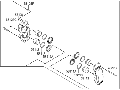 Hyundai 58190-3NA80 CALIPER Kit-Front Brake, RH