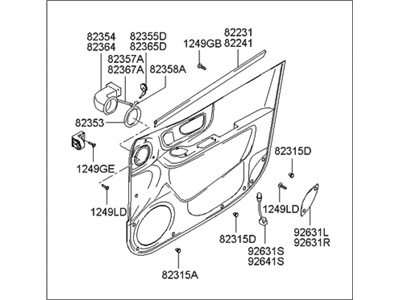 Hyundai 82302-26040-TJ Panel Complete-Front Door Trim, RH