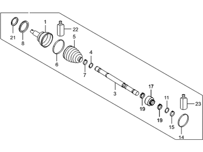 Hyundai 49525-2V500 Joint & Shaft Kit-Front Axle W