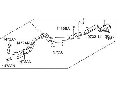 Hyundai 97550-B8000 Pipe Assembly-Rear Heater Water