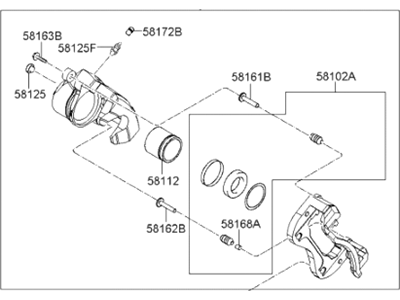 Hyundai 58190-3KA01 CALIPER Kit-Front Brake, RH