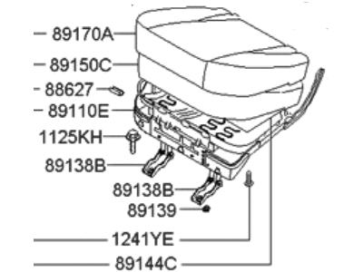 Hyundai 89100-2E100-G8C Cushion Assembly-Rear Seat, LH