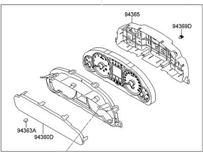 Hyundai 94001-3M001 Cluster Assembly-Instrument