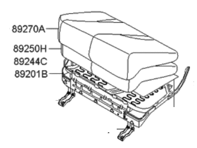 Hyundai 89200-2E000-J9B Cushion Assembly-Rear Seat, RH
