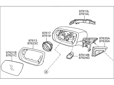 Hyundai 87620-B1730 Mirror Assembly-Outside Rear View, RH