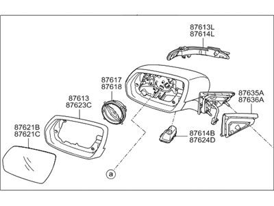 Hyundai 87620-B1390 Mirror Assembly-Outside Rear View, RH