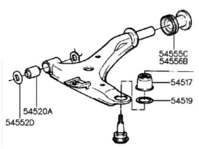 Hyundai 54501-33000 Arm & Ball Joint Assembly-Lower, RH