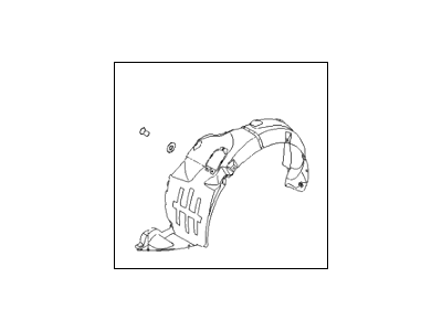 Hyundai 86812-3Q000 Front Wheel Guard Assembly, Right