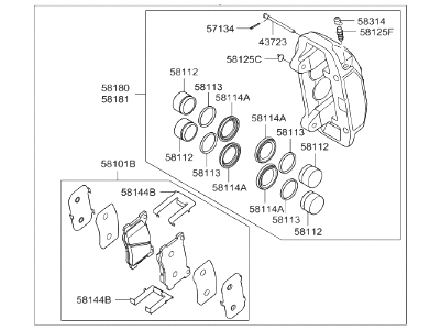 Hyundai 58110-B1200 Brake Assembly-Front, LH