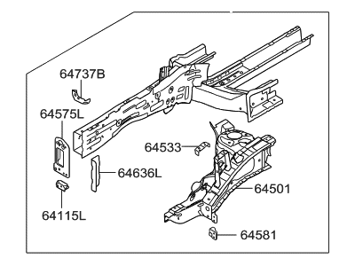 Hyundai 64500-4Z000 Panel Complete-Fender Apron, LH