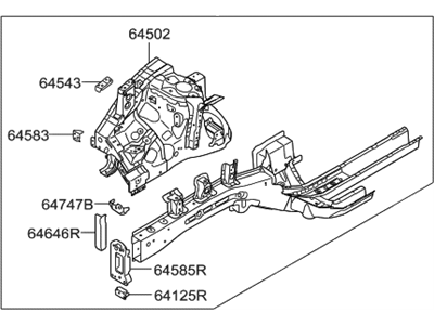 Hyundai 64600-4Z000 Panel Complete-Fender Apron, RH