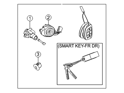 Hyundai 81905-B8000 Lock Key & Cylinder Set
