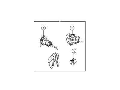 Hyundai 81905-2B341 Lock Key & Cylinder Set