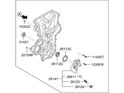 Kia 213502B702 Cover Assembly-Timing Chain