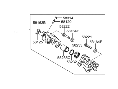 Hyundai 58311-E6A10 Caliper Kit-Rear Brake, RH