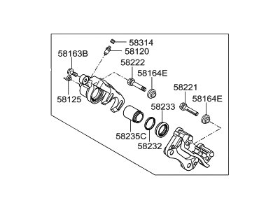 Hyundai 58310-E6A10 Caliper Kit-Rear Brake, LH