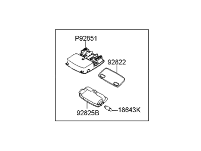 Hyundai 92820-2E000-J9 Overhead Console Lamp Assembly