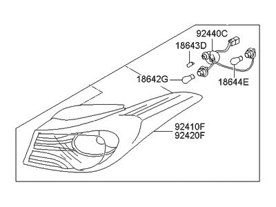 Hyundai 92401-3X230 Lamp Assembly-Rear Combination Outside, LH