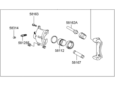 Hyundai 58181-25A00 CALIPER Kit-Front Brake, RH