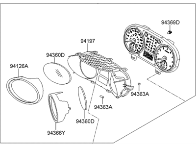 Hyundai 94001-2M230 Cluster Assembly-Instrument(Mph)