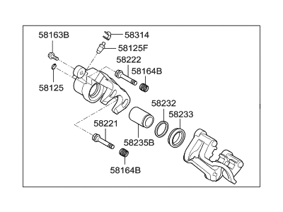 Hyundai 58310-2HA51 Caliper Kit-Rear Brake, LH