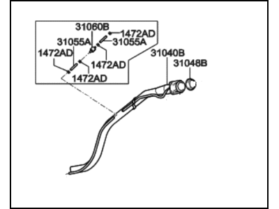 Hyundai 31030-26300 Filler Neck & Hose Assembly
