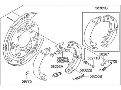 Hyundai 58250-2S000 Brake Assembly-Parking Rear, LH