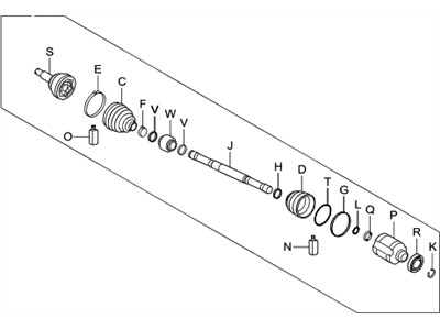 Hyundai 49501-1U200 Shaft Assembly-Drive, RH