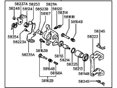 Hyundai 58311-34A00 Caliper Kit-Rear Brake, RH