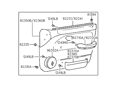 Hyundai 82302-22030-FK Panel Complete-Front Door Trim, RH