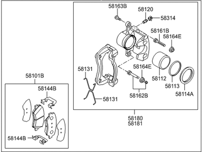 Hyundai 58110-A5000 Brake Assembly-Front, LH