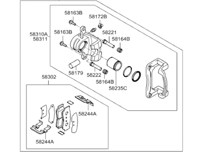 Hyundai 58230-2B010 Brake Assembly-Rear Wheel, RH