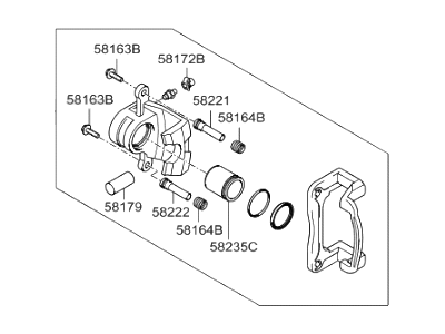 Hyundai 58310-2BA00 Caliper Kit-Rear Brake, LH