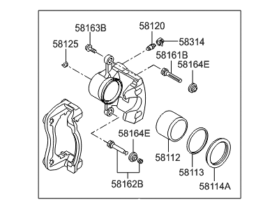 Hyundai 58180-2VA25 CALIPER Kit-Front Brake, LH