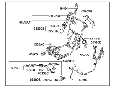 Hyundai 89600-3NAA0 Frame Assembly-Rear Seat Power, RH