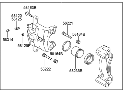 Hyundai 58310-2EA00 Caliper Kit-Rear Brake, LH
